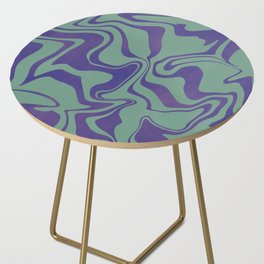 Purple and green liquid abstract Side Table