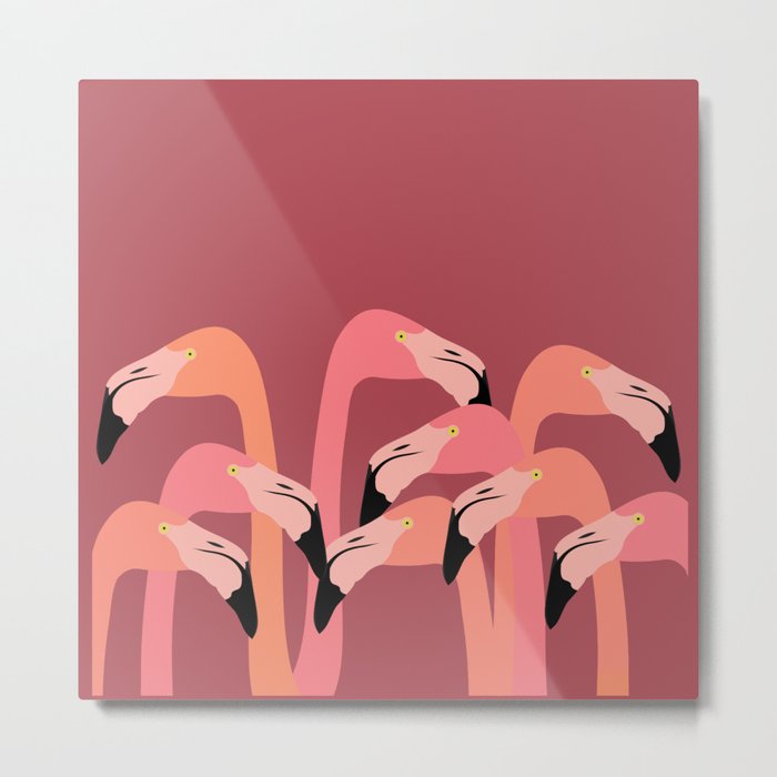 flamingo flock Metal Print