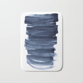 Just Indigo 3 | Minimalist Watercolor Abstract Bath Mat