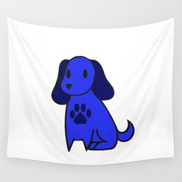The Blue Dog With Paw Print Wall Tapestry
