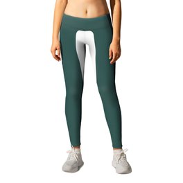 l (White & Dark Green Letter) Leggings