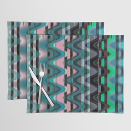 Colourful Psychedelic Zigzag Line Abstract Placemat