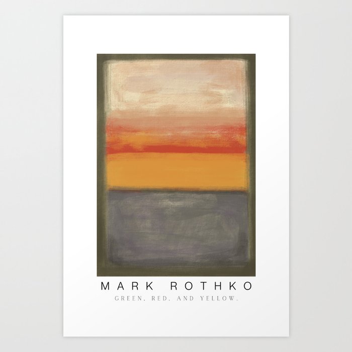 Mark Rothko Poster, Green Sage Yellow, abstract painting Art Print