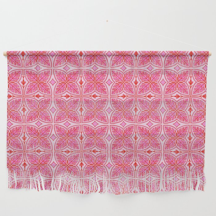 Pretty Pink Tropical Leaves Mini Wall Hanging