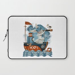 Ahoy! Sailor bunny on a boat looking for adventure. Laptop Sleeve