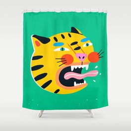 Abstract funny tiger Shower Curtain