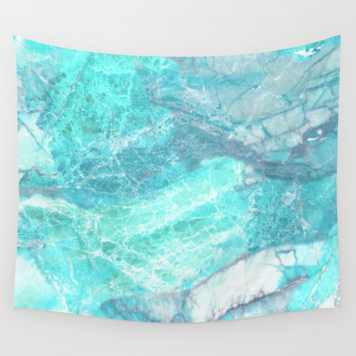 Marble Turquoise Blue Agate Wall Tapestry