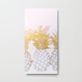Golden pineapples Metal Print