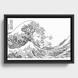 big wave japanese art style Framed Canvas