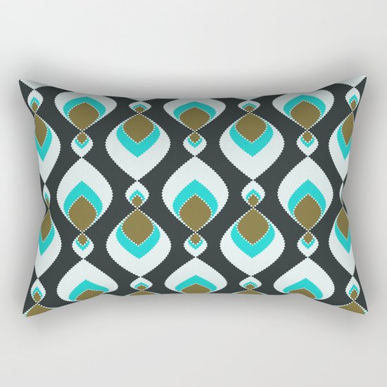 Retro pattern . Peacock Tail 2 . Rectangular Pillow