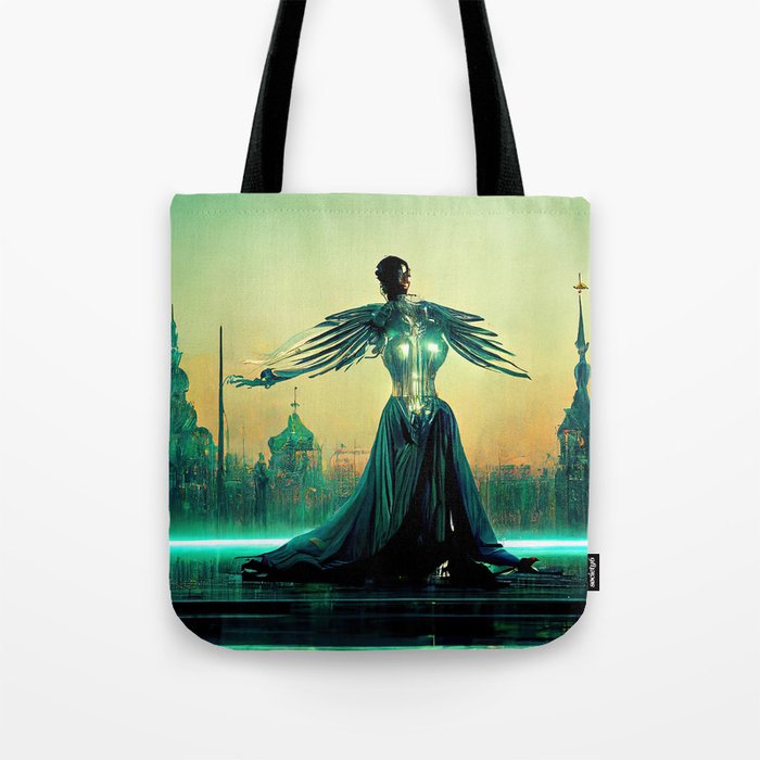 Cybernetic Angel Tote Bag