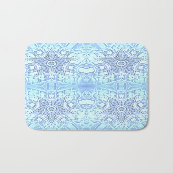 Frozen Blue Stars Bath Mat