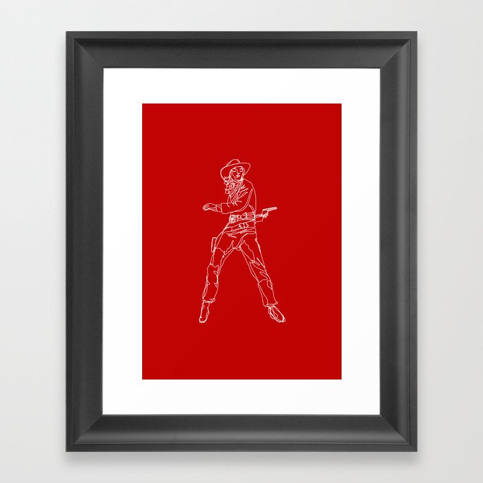 Crimson Cowgirl Framed Art Print