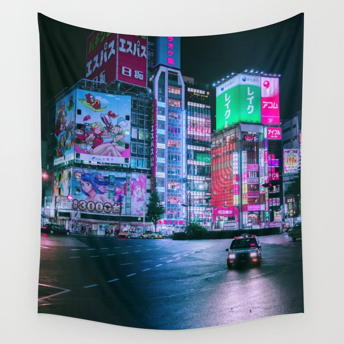 Tokyo Nightlife Wall Tapestry