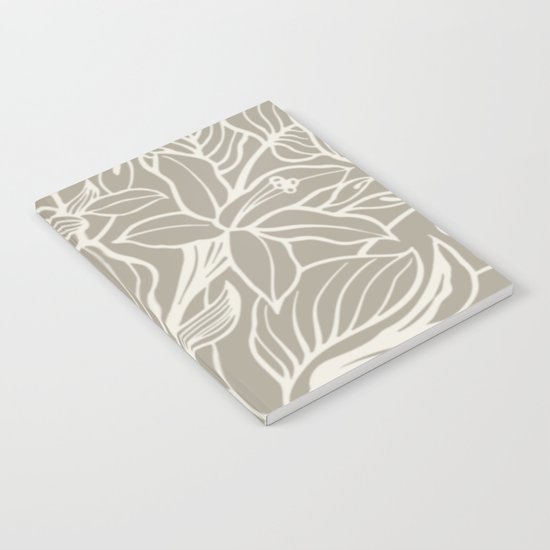 Floral Alabaster Blue Gray Notebook