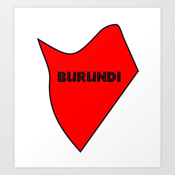 Burundi Silhouette Map Art Print