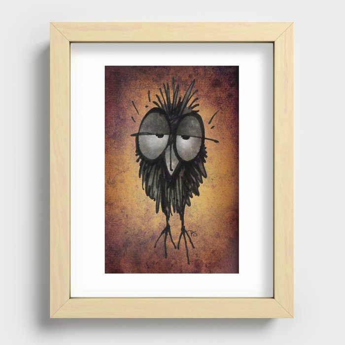 Sleepy Owl Recessed Framed Print