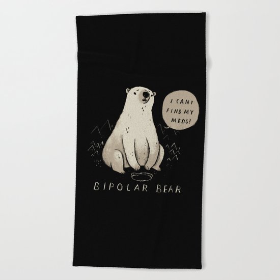 bipolar bear Beach Towel