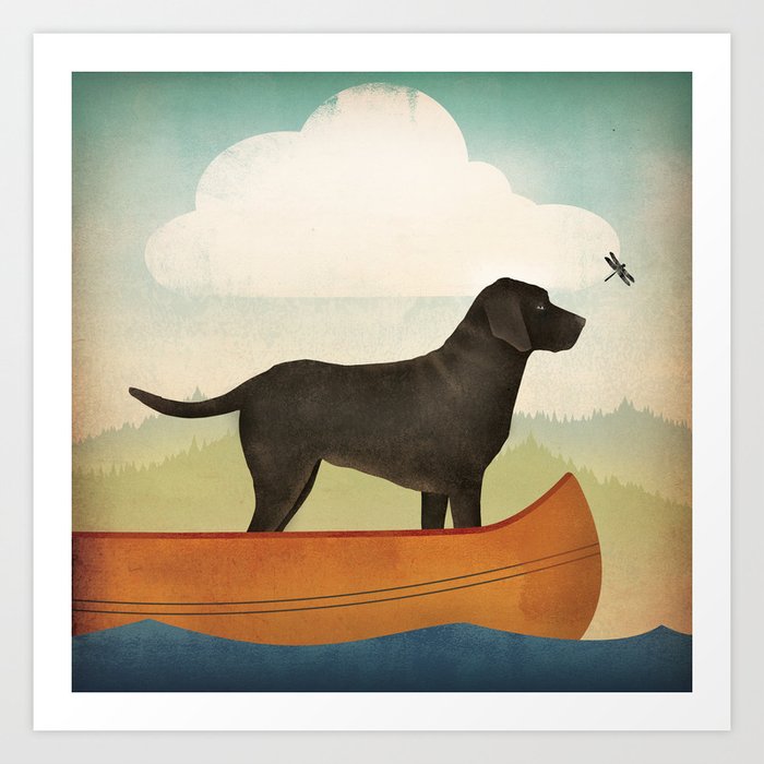 Black Dog Canoe '22 Art Print by GrumpyBuffalo Society6