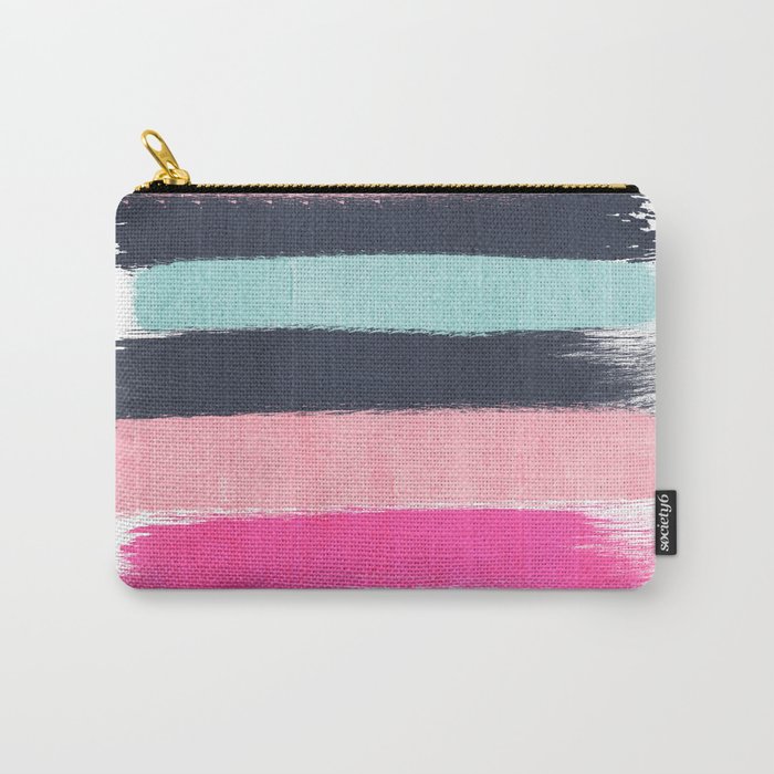 Miri - abstract stripes painterly brushstrokes minimal office dorm or college girly art decor Carry-All Pouch