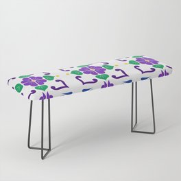 Purple 2, Framed Talavera Flower Bench