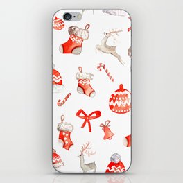 Christmas and New Year holidays. Pattern. Great amazing Christmas set. iPhone Skin