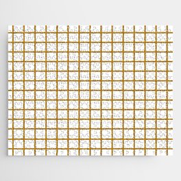 Geometric white gold glitter minimalist square pattern Jigsaw Puzzle