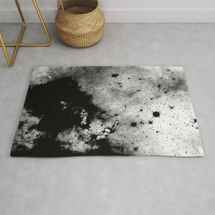 War - Abstract Black And White Rug