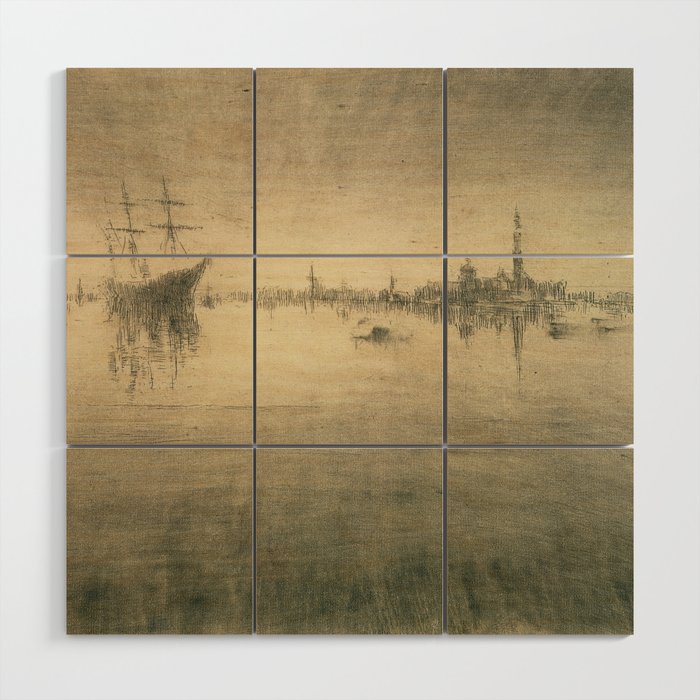 Venice Etching [Nocturne] - James Abbott McNeill Whistler Wood Wall Art