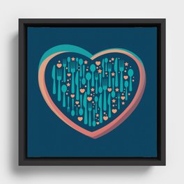 the love of food and happiness Framed Canvas