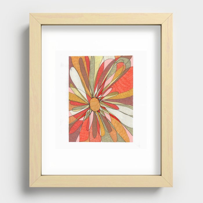 Gel Pen Flower Recessed Framed Print