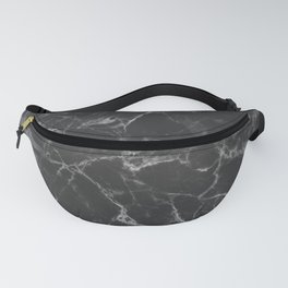 Washed Black and White Cracked Marble Stone Fanny Pack