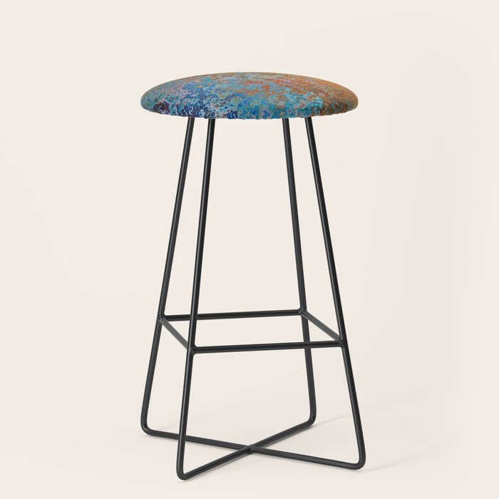 Blue and store copper bar stools