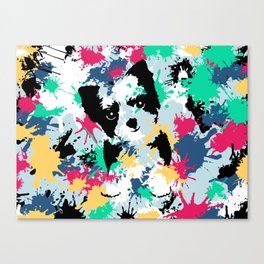 Splatter Art Puppy Zorro Canvas Print