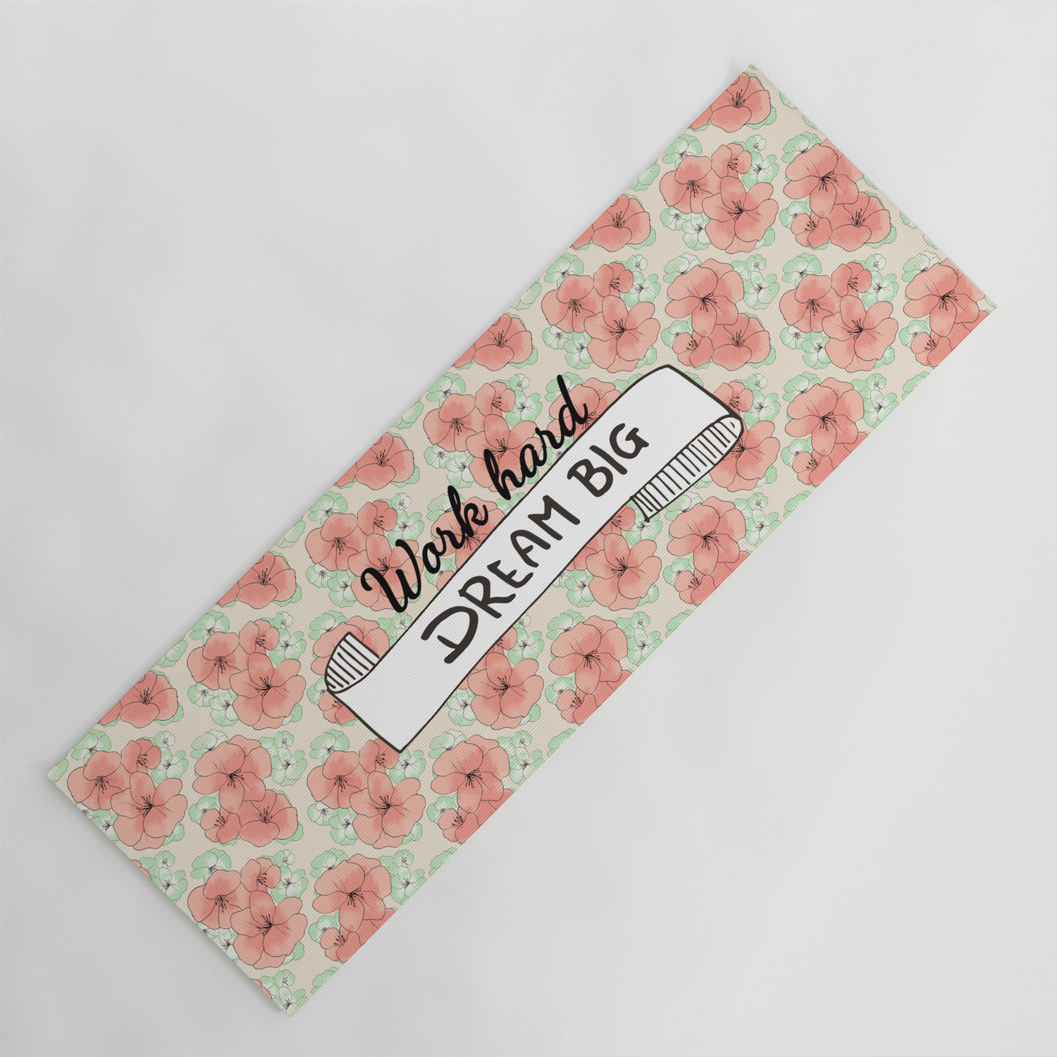 Work Hard Dream Big Yoga Mat By Designdn Society6