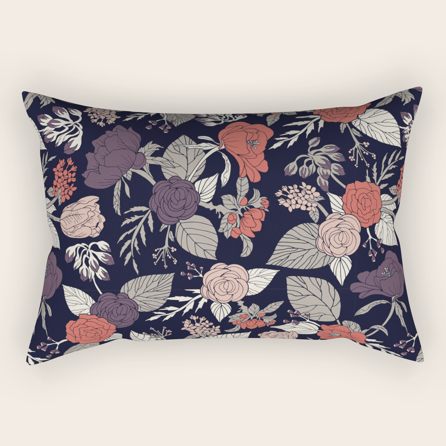 navy rectangle pillow