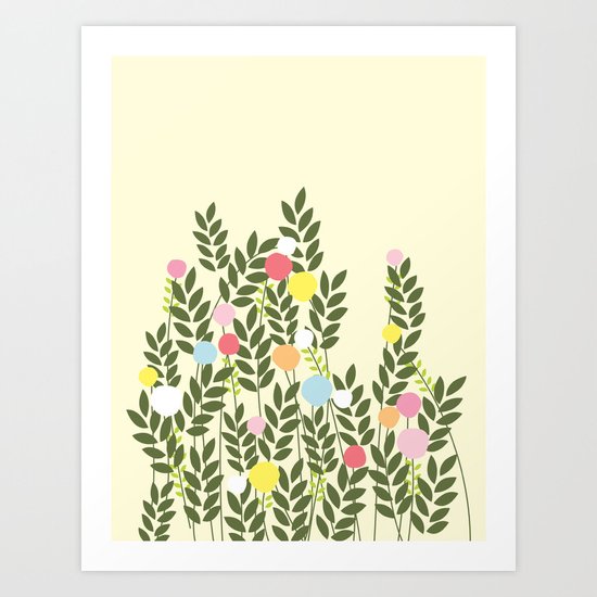 graphic flowers Art Print