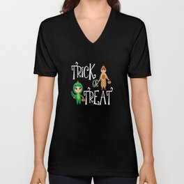Trick or treat Kids funny Halloween Costume Unisex V-Neck