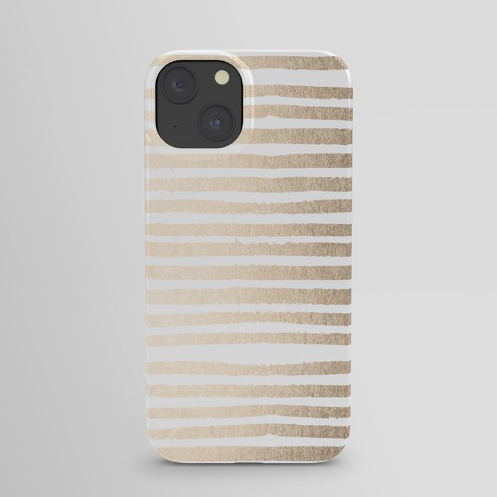White Gold Sands Shibori Stripes iPhone Case