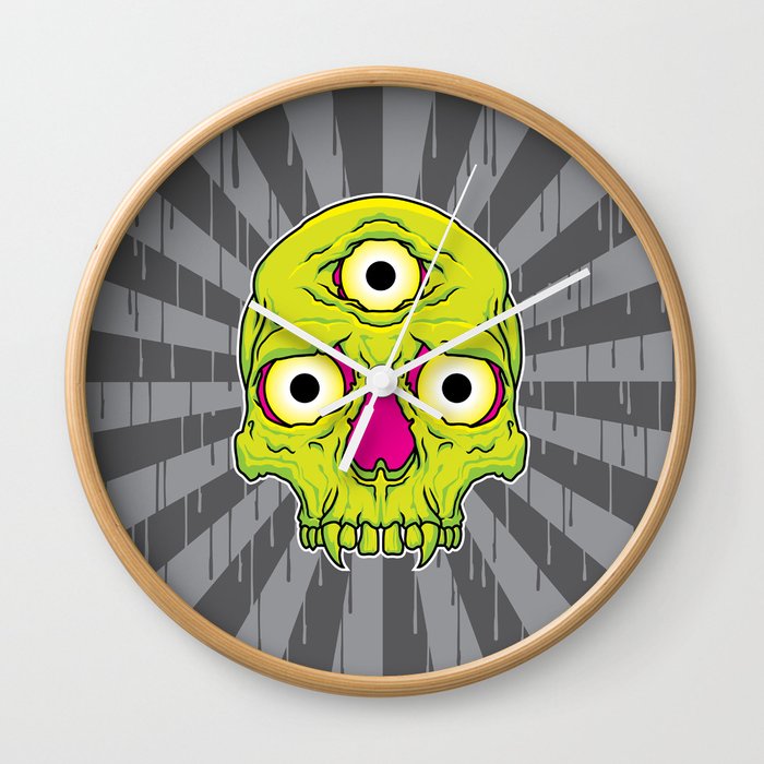 3 Eyed Jackass (green) Wall Clock
