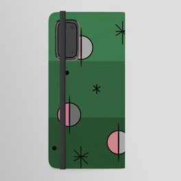 Retro Space Age Planets Stars Forest Green Android Wallet Case