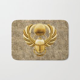 Gold Egyptian Scarab Bath Mat | Beetle, Egyptian, Illustration, Egypt, Digital, Ancientegypt, Scarabbeetle, Graphicdesign, Hieroglyph, Scarab 