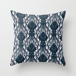 Squids (inky blue) Throw Pillow