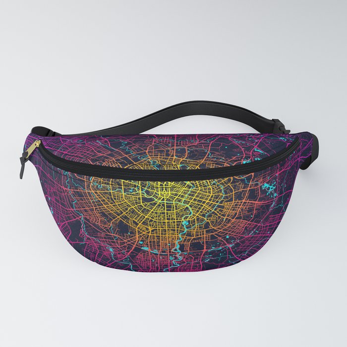 Chengdu City Map of Sichuan, China - Neon Fanny Pack