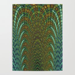 Green Check Abstraction Pattern Poster