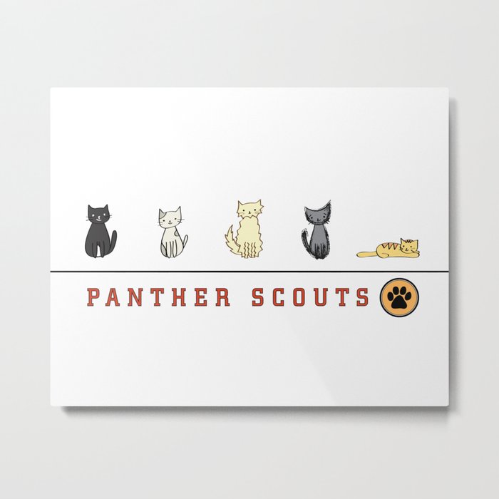 Five Cats All in a Row - Panther Scouts Characters Metal Print