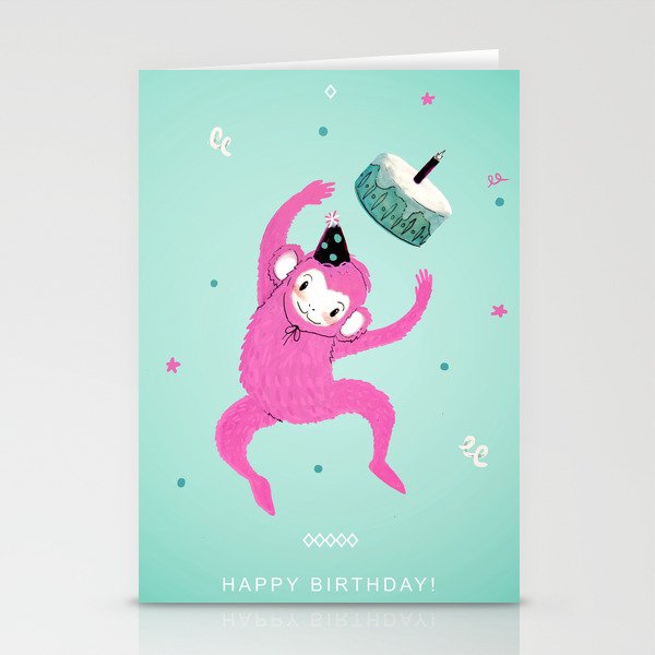 Happy Birthday Monkey Stationery Cards