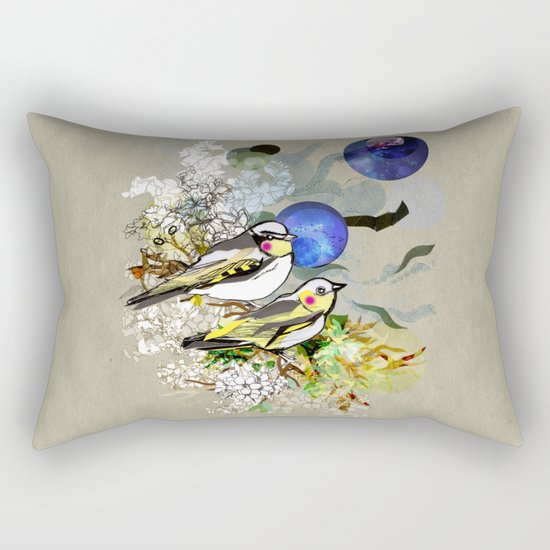 Yellow Birds Rectangular Pillow