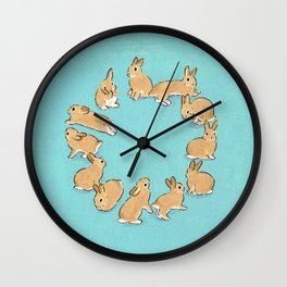 12 rabbits Wall Clock