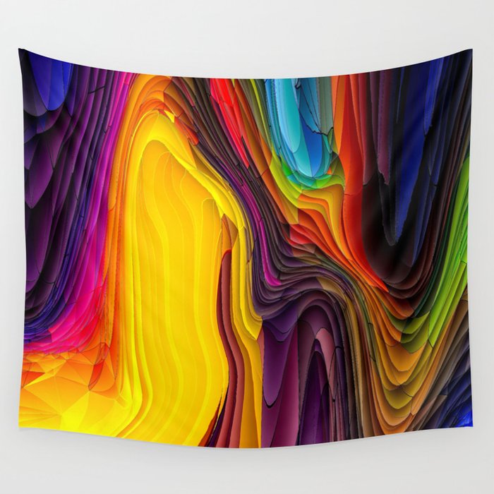 Melting Pot of Colors Abstract Wall Tapestry